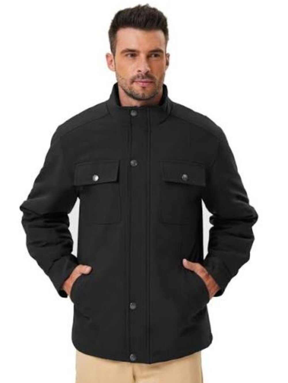 Hawke & Co black Cortland Flannel Lined Down soft shell jacket, Men's small